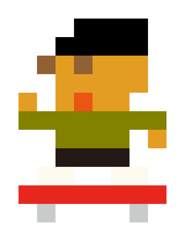 Boy Skateboarding pixel images