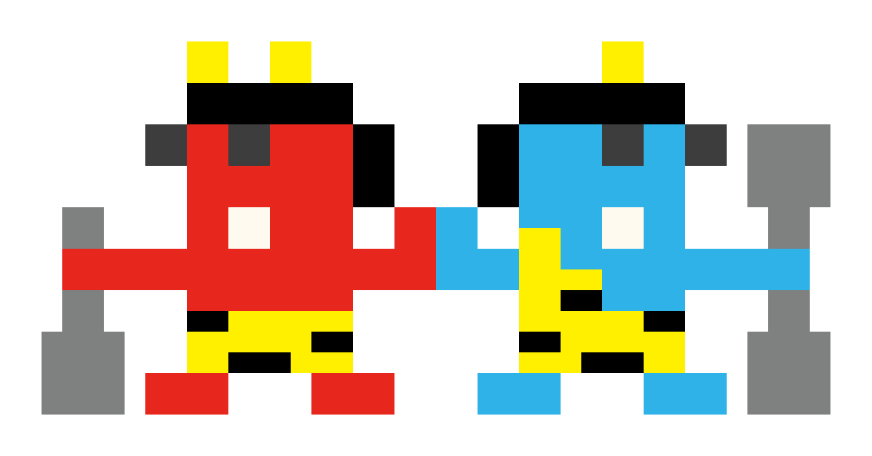 红鬼和蓝鬼 pixel images