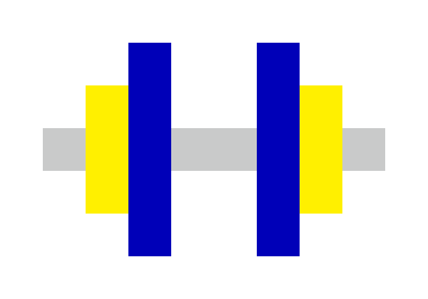 Colorful dumbbells pixel images