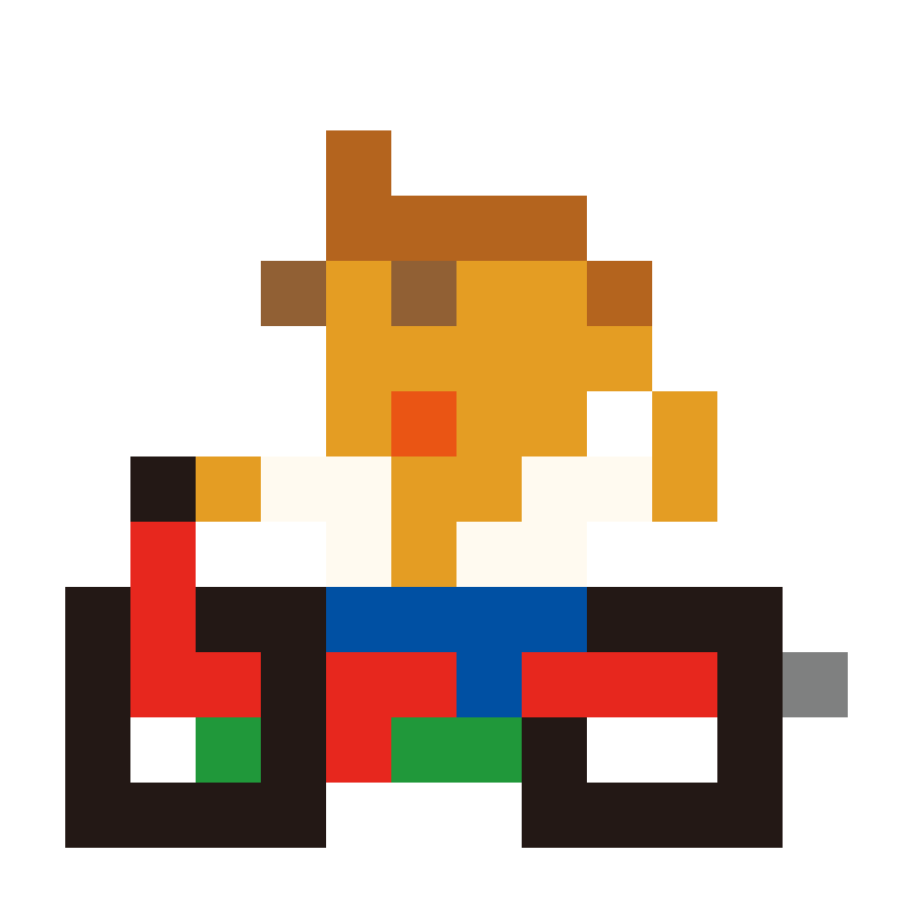 Seamonator riding a motorcycle pixel images