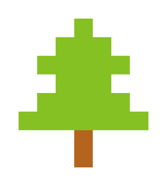 Yellow-green tall tree pixel images