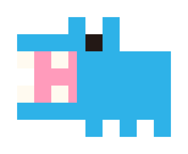 Blue hippo pixel images
