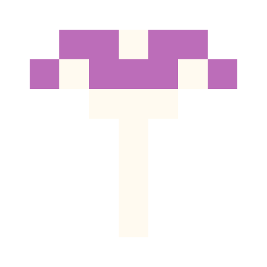 Purple flat mushroom pixel images
