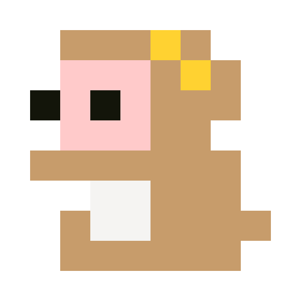 Yellow ribbon baby monkey pixel images