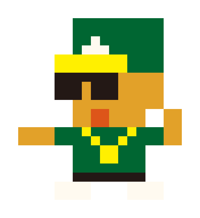 B-BOY dressed in green pixel images