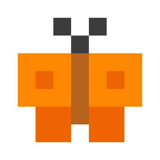 Orange butterfly pixel images