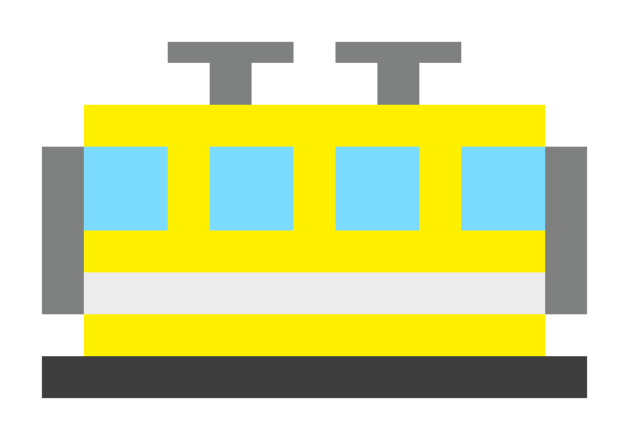 Train (intermediate car) pixel images