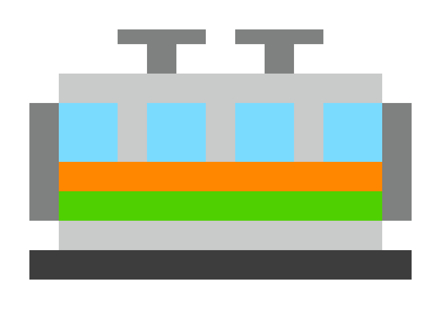 Train (intermediate car) pixel images