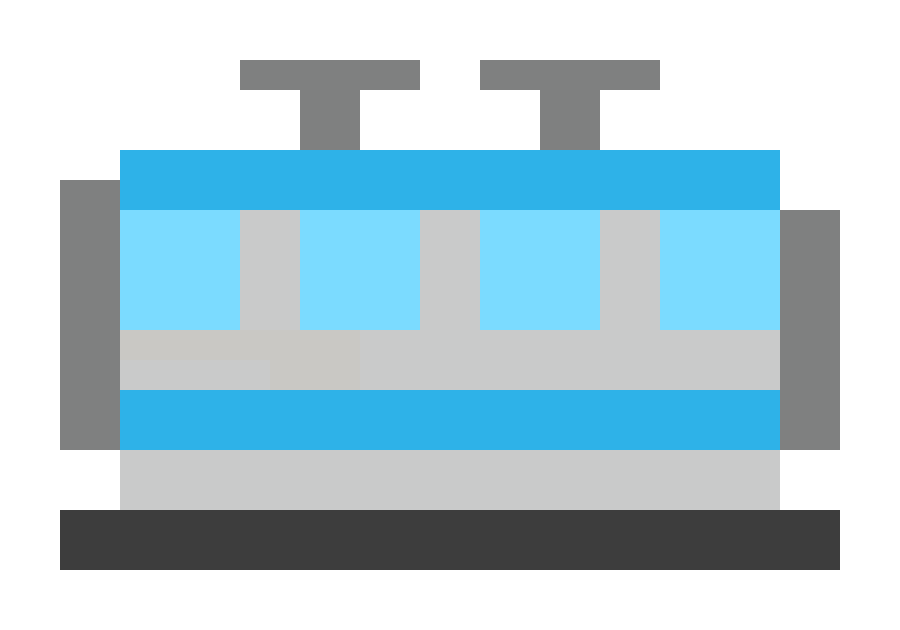 Train (intermediate car) pixel images