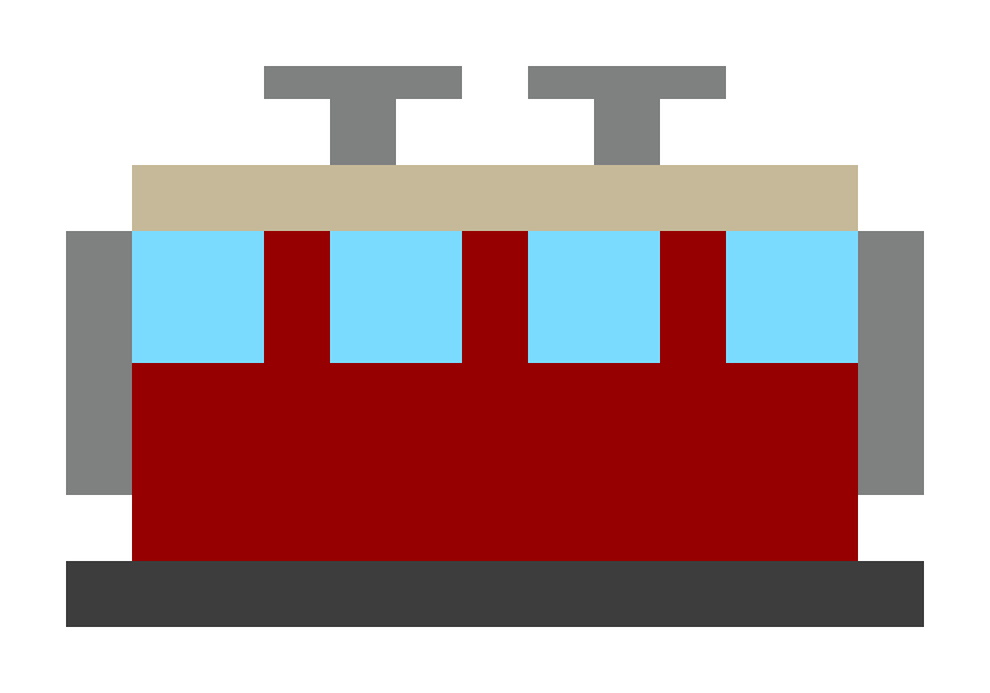 Train (intermediate car) pixel images