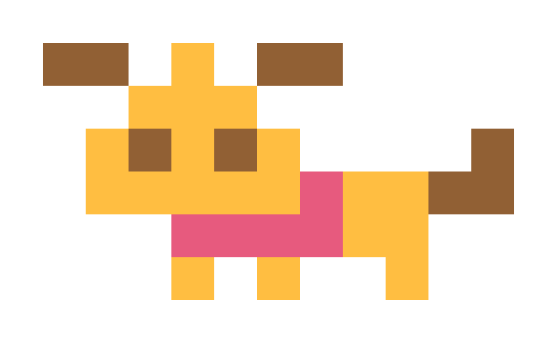 Yellow Poop Dog pixel images