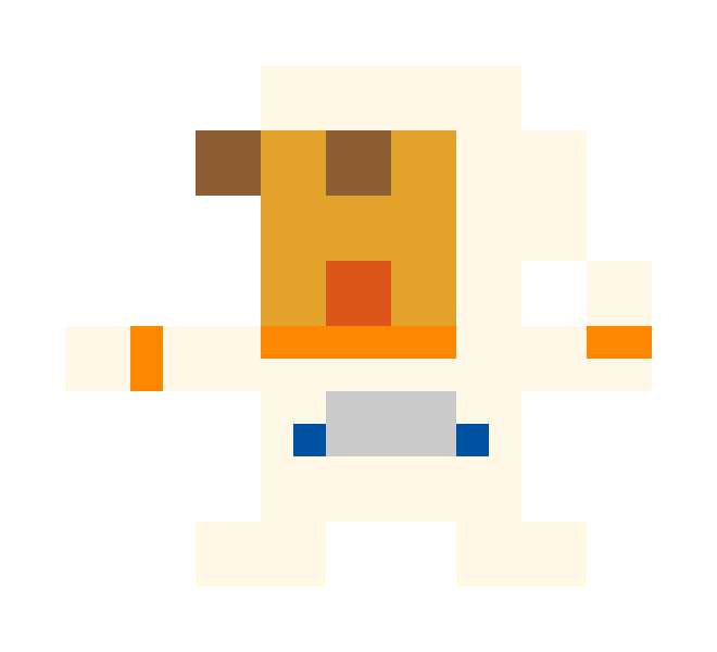Astronaut in white clothes pixel images