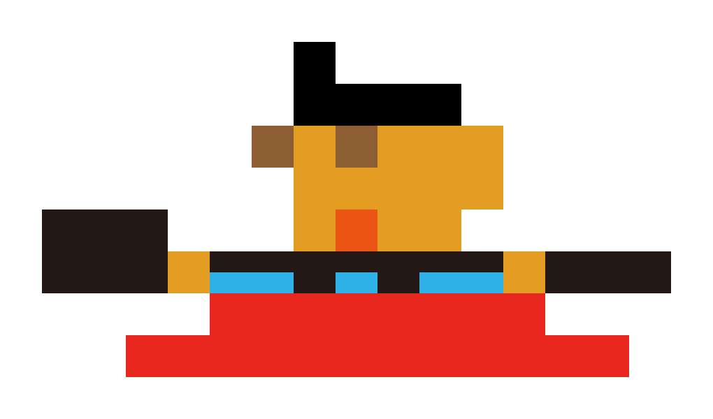 Child canoeing pixel images