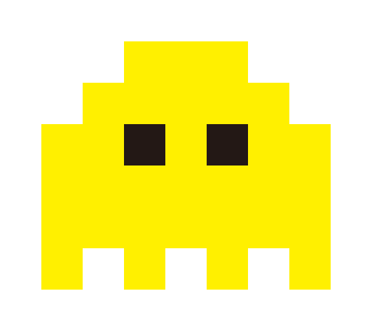 Yellow alien pixel images