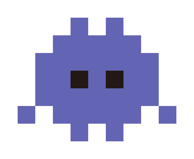 Blue-violet aliens pixel images